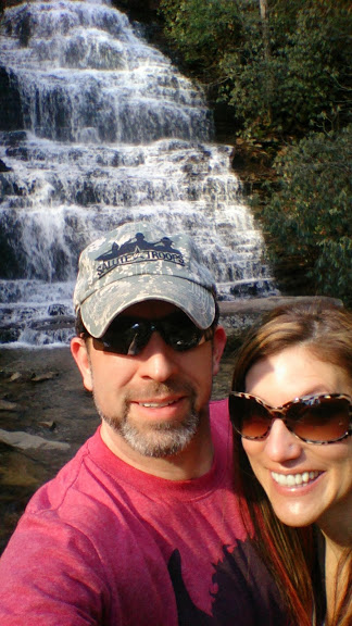 Frankie and Chris in front of Benton Falls